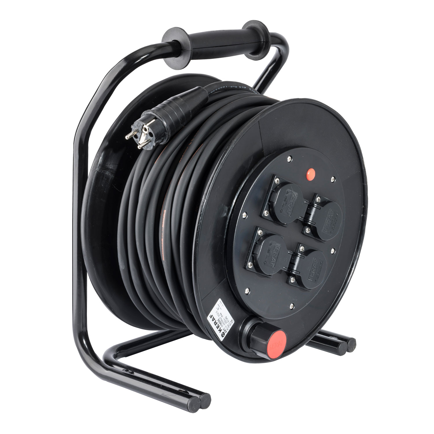 118232 Kabelhaspel type K310 G2 25 meter H07RN-F 3G1,5 4 x schuko zwart