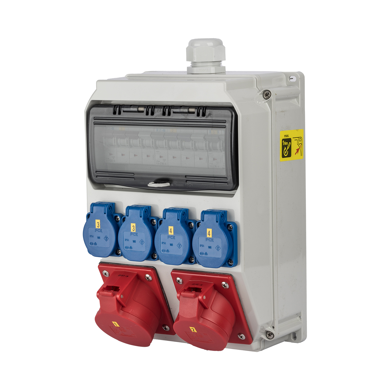 126960 Kunststof wandkast Anif7 32/5 & 16/5/400 4xwcd(E) Aut C-kar 32A 3p+N 16A 3p+N 2x16A 1p+N