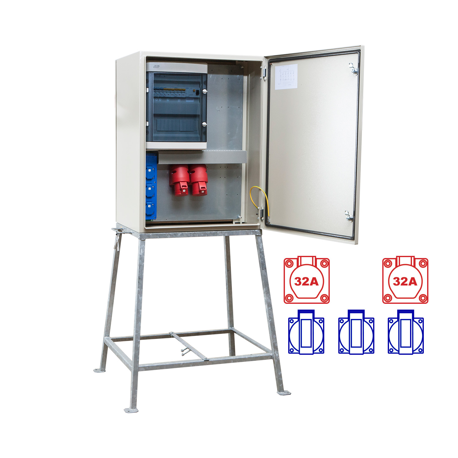 107176 kWh-meterkast 40A 2x32/5 3xSchuKo