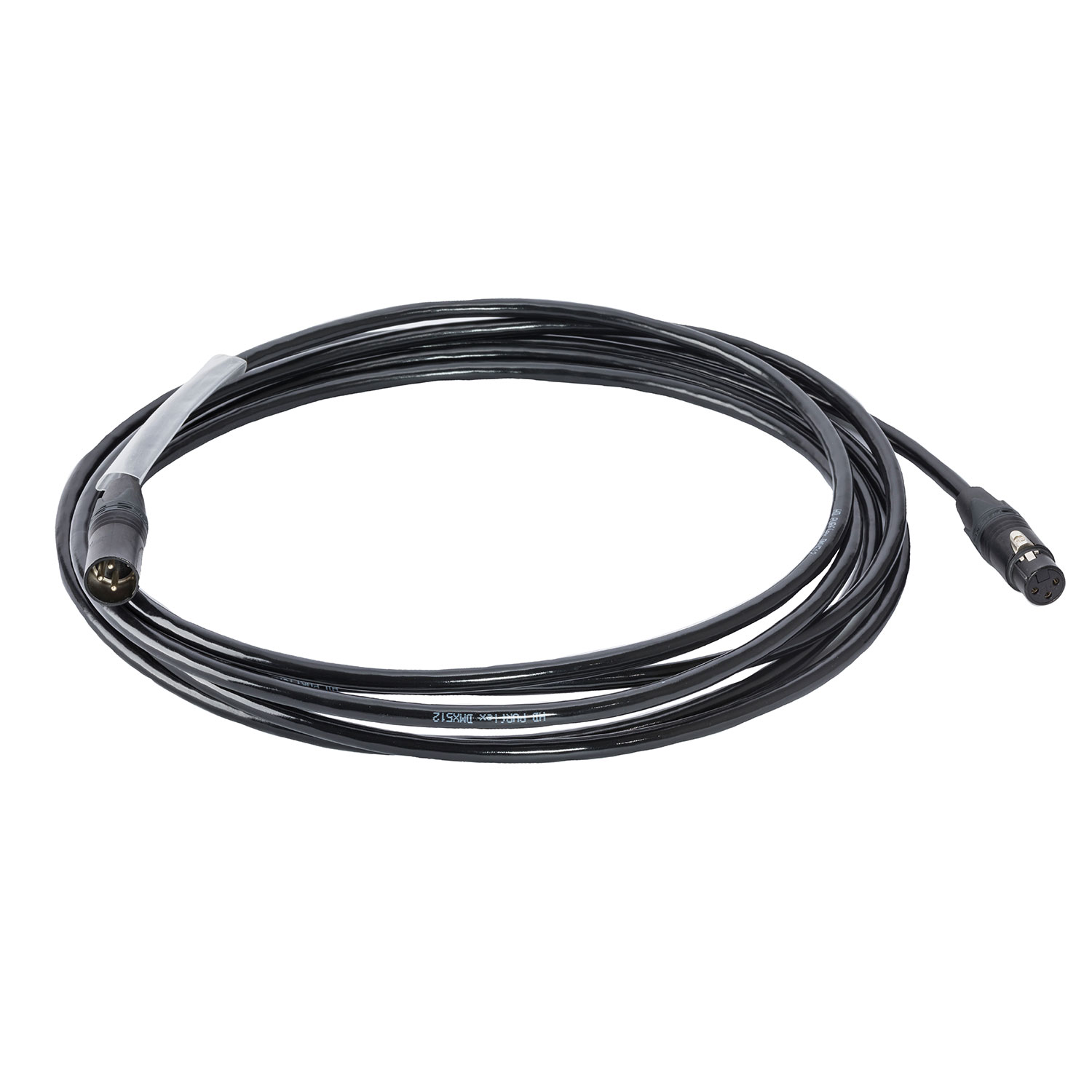 118795 DMX Verlengkabel 5 m HD Purflex XLR 3p zwart 120 Ohm krimpkousen